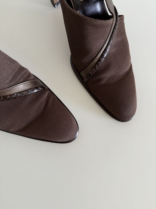 Vintage Lara Manni Leather Heels - buty ze skóry