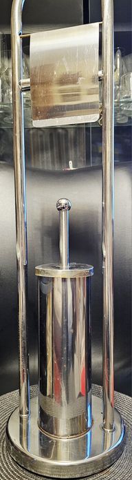 Stojak na papier toaletowy + szczotka do wc 2w1