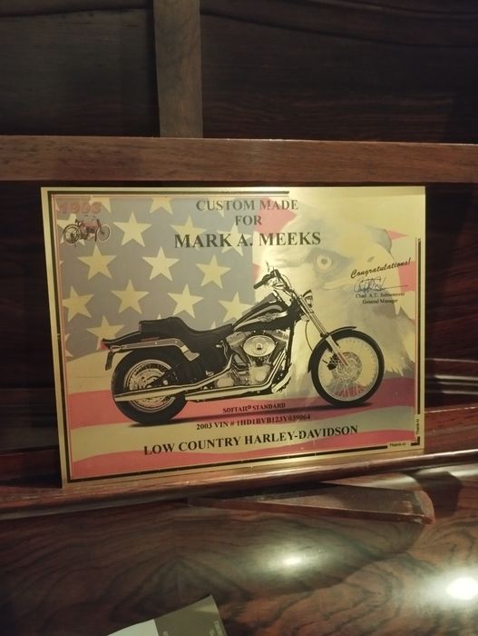 Placa latão Harley Davidson