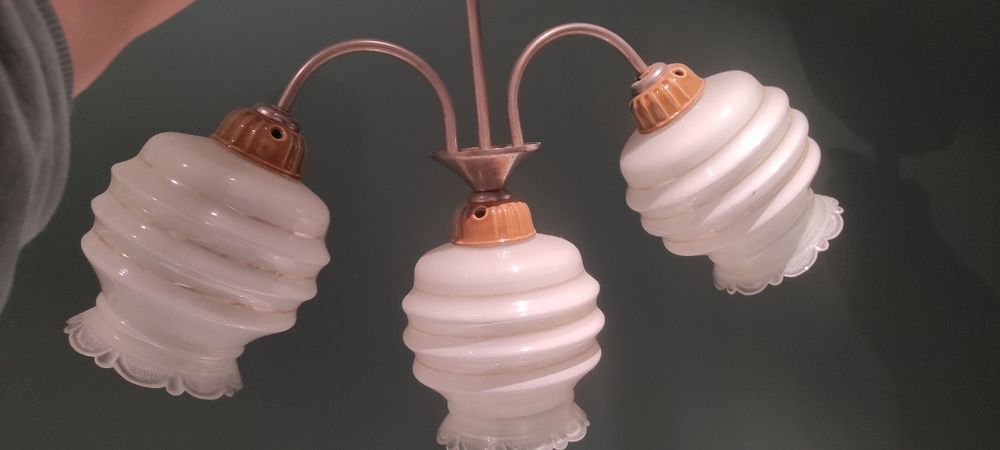 Żyrandol prl polam wieliczka retro vintage lampa