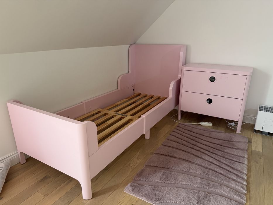 Łóżko ikea busunge + komoda