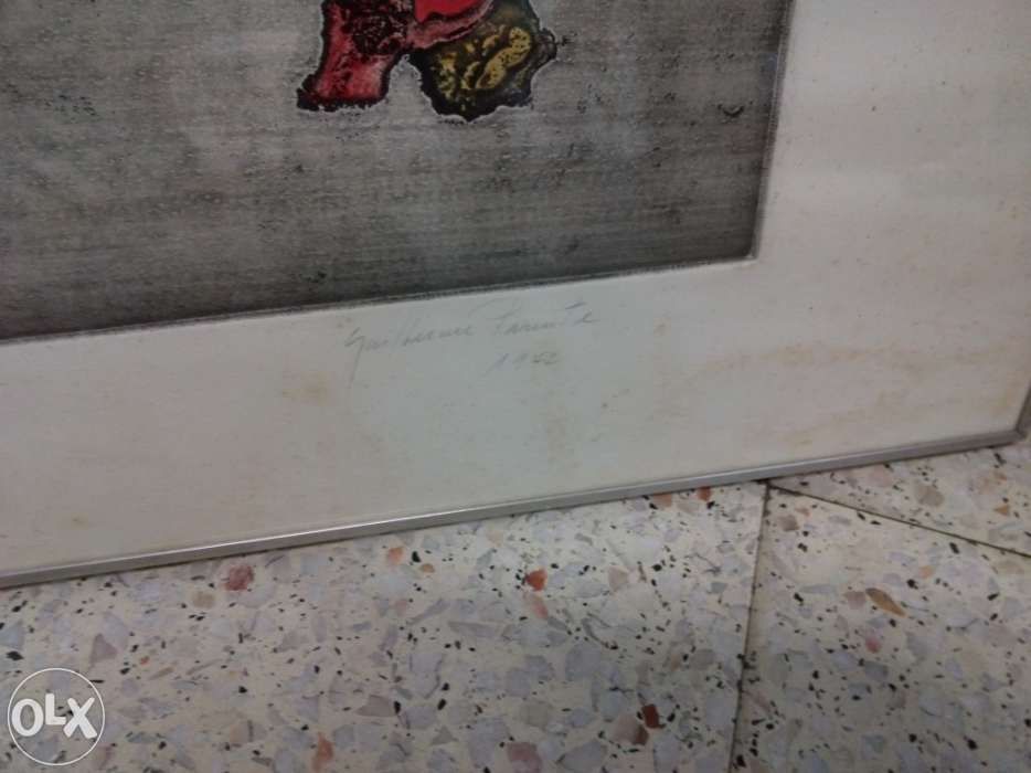 Gravura pintada a Aguarela - Guilherme Parente