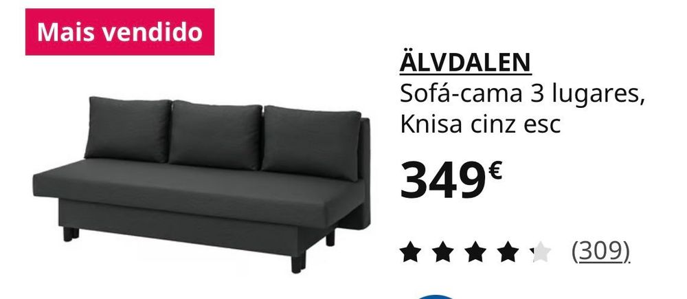 Sofá cama em ótimo estado de uso