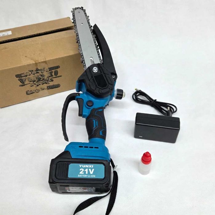 Mini motosserra elétrica YUNXI 21V – 6 polegadas – Bateria de lítio