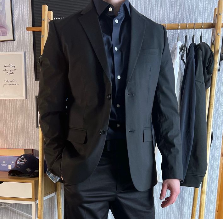 Чоловічий піджак slim темно синій , стильний H&M