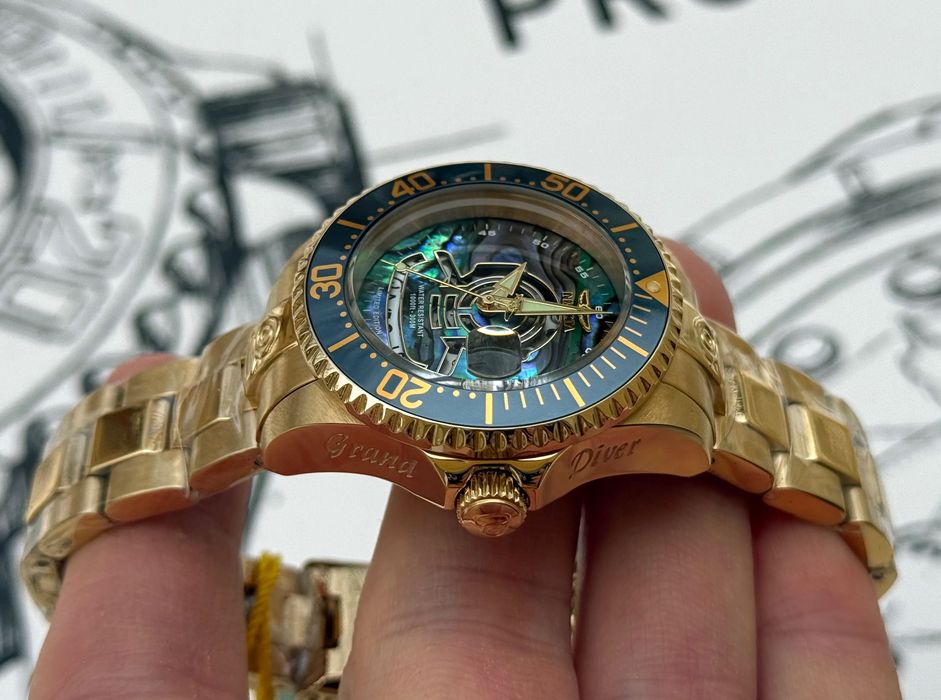 Жіночий годинник Invicta 23456 Grand Diver Abalone Automatic 38 mm.