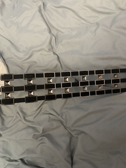 Пояс чорний на застібці в ромбик