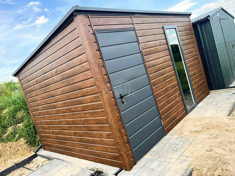 Schowek domek ogrodowy 3x3m drzwi okno drewnopodobny dach spad  TS968