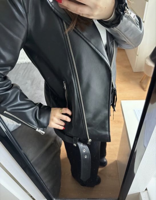 Casaco de cabedal oversize