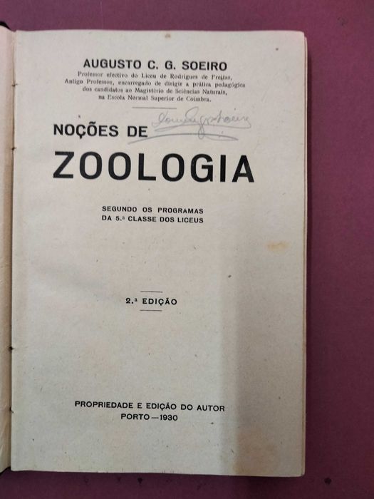 Noções de Zoologia - Augusto C. G. Soeiro