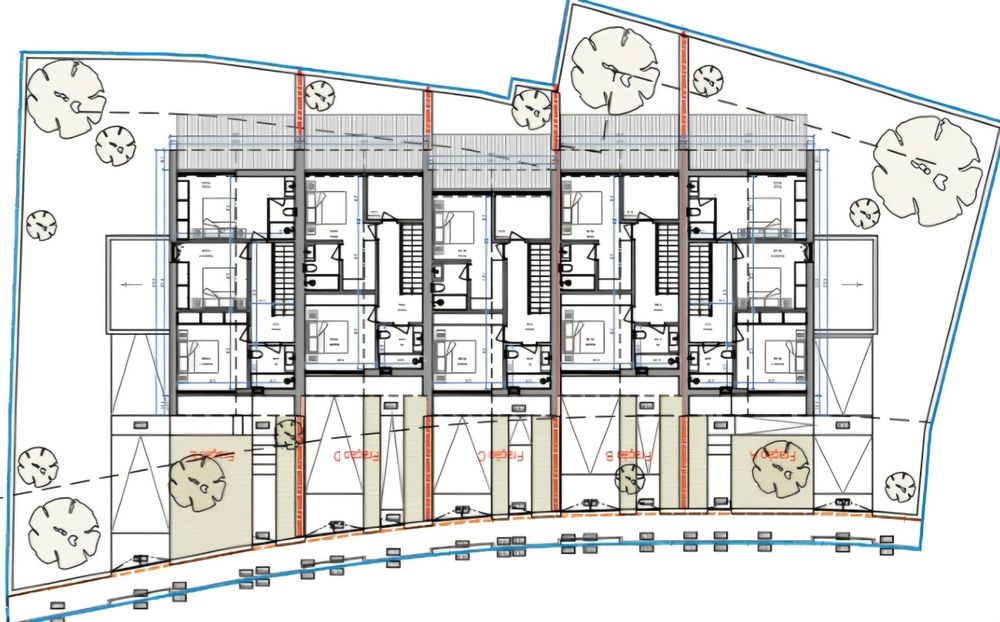 Terreno com projeto para 5 moradias em banda