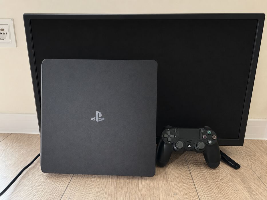 !!!Pilne!!!PlayStation 4 Slim 1TB + Pad + Telewizor – Zestaw Gotowy do Gry + 2 gry