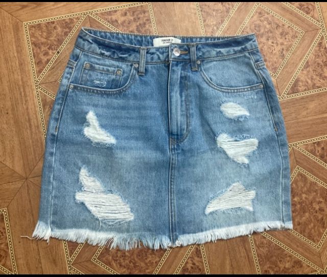 Джинсовая юбка forever 21 на подростка или хрупкую женщину