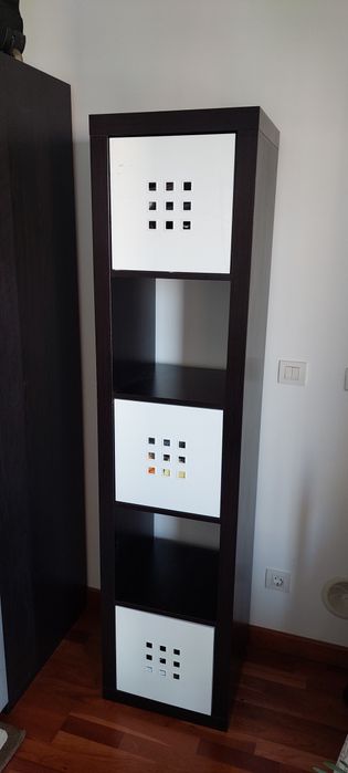 Estante KALLAX com 5 modulos arrumação (preto/castanho)