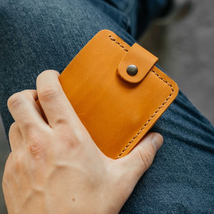 Чоловічий гаманець шкіряний Beefold рудий