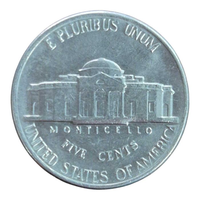 USA. Moeda 5 cents 1988