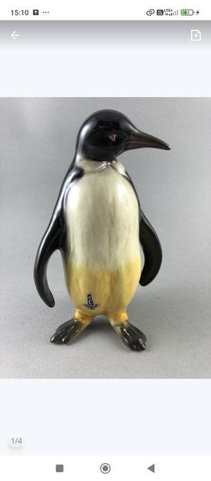 Porcelanowa figurka pingwin sygnowana