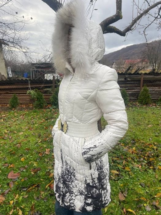 Зимова куртка, жіноча, біла