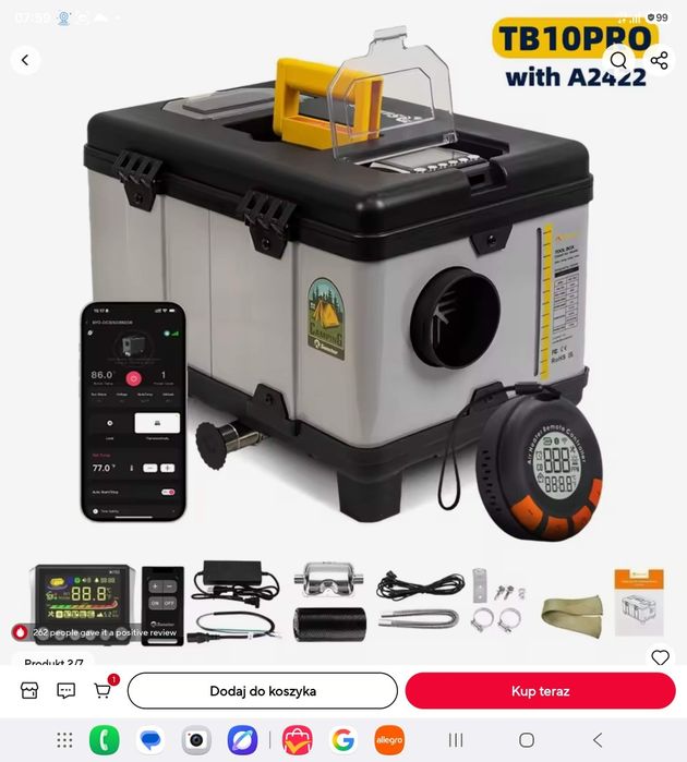 Ogrzewanie Postojowe  8KW 12/24V 230V Webasto  wentylacja czujnik czadu