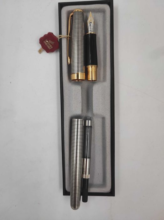 Ручка золото + срібло Parker Sonnet Cisele - перо 18к, корпус sterling