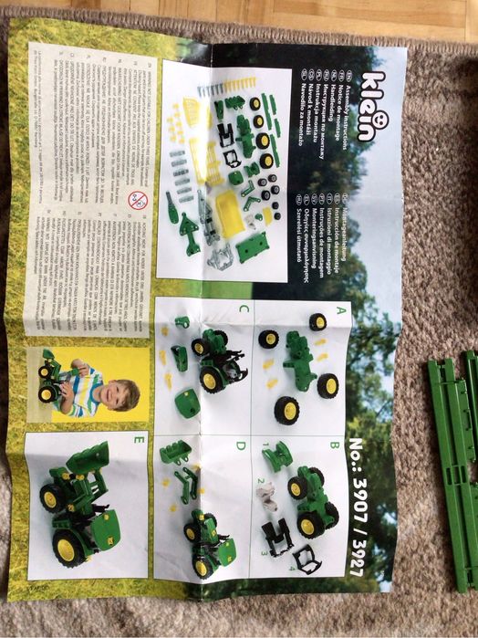 Klein john deere traktor z wywrotkami traktor zabawka ciągnik