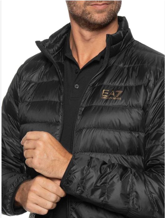 EMPORIO ARMANI EA7 włoska kurtka ocieplana BLACK/GOLD