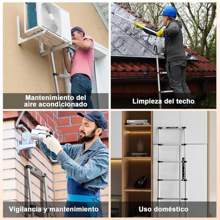 Escada telescópica 5,5 metros aço inoxidável - NOVO - ENVIO GRÁTIS