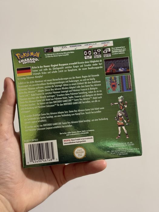 Pokemon Emerald, Gameboy Advance, pudelko z ulotkami j. Niemiecki