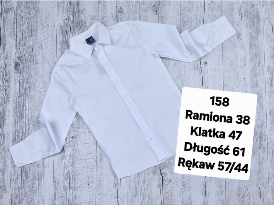 Koszula chlopieca bawelniana elegancka wizytowa GT kryte guziki 158