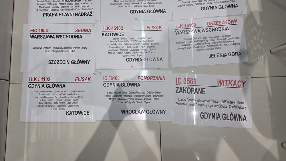 Tablice relacyjne intercity