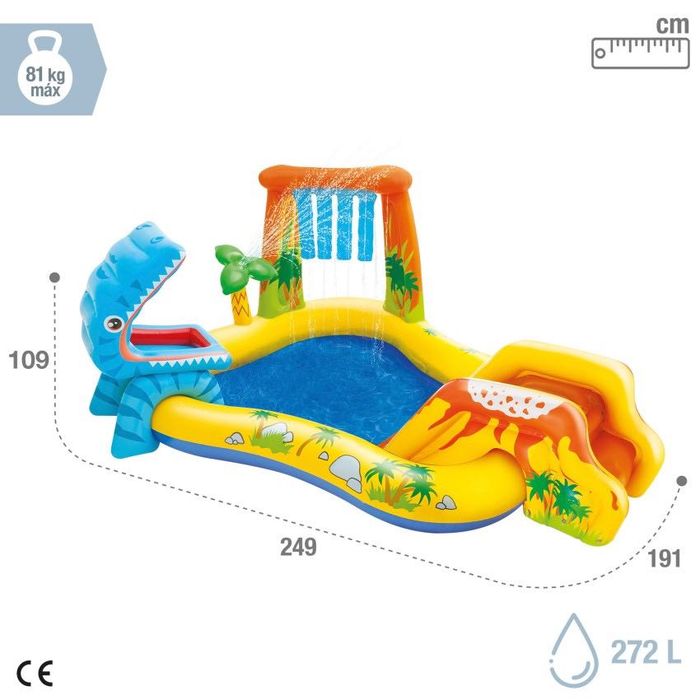 Piscina e Centro de Jogos Insuflável Intex Dinossauro (249x191x109cm) - Novo