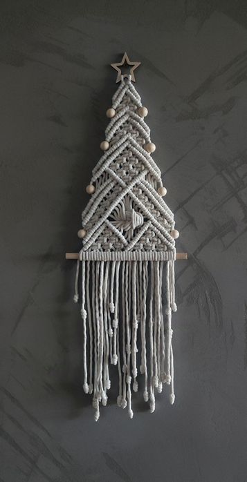 Choinka dekoracja ścienna handmade