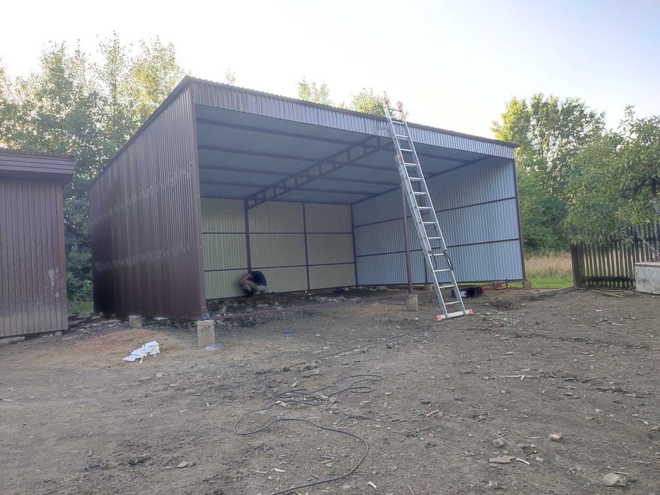 Garaż Blaszany otarty / Wiata Garażowa /Hala / Magazyn - GRZYWSTAL