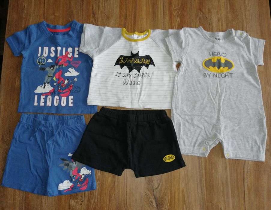 Komplet chłopięcy piżamka krótkie spodenki rampers batman rozm. 74