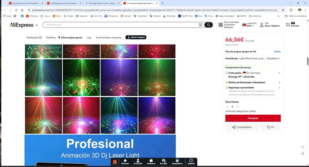 Projetor RGB luzes de festa uv led som estroboscópico