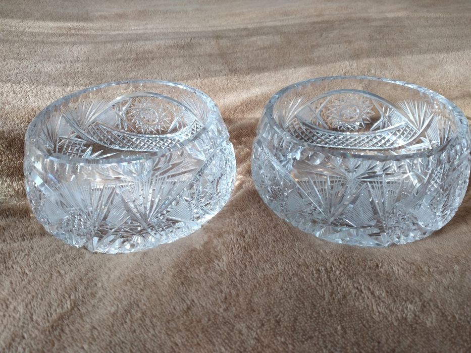 2 kryształowe miseczki z PRL