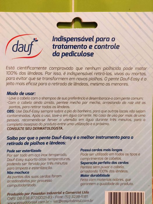 Pente removedor de lêndeas e piolhos - produto novo
