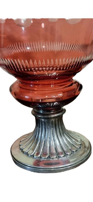 Fabulosa fruteira, centro de mesa em cristal lapidado