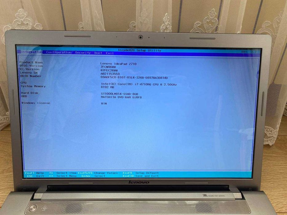 Ноутбук Lenovo Z710 (i7-4710MQ 8x2.5GHz, 8Gb, HDD 1Tb) під ремонт