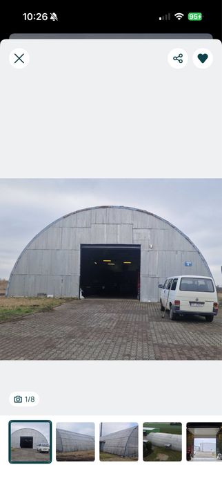 Hala łukowa 500m2 15x33 m ocieplona pokryta blacha aluminiowa