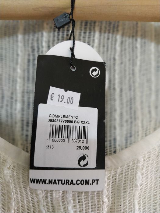 Tunica de algodão da Natura Nova