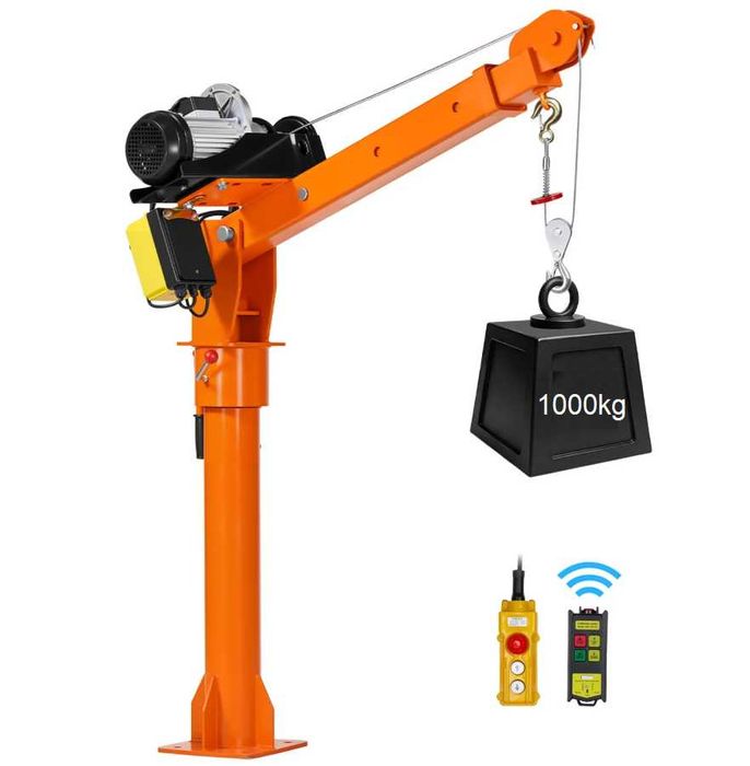 Guindaste elétrico guindaste de 1000 kg  lança telescópica giratória de 360º guindaste dobrável