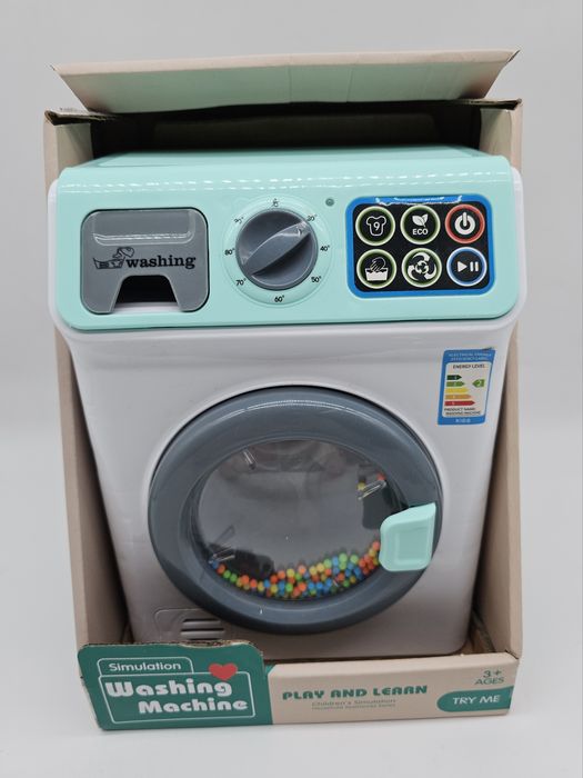 Miętowo biała pralka automatyczna dotykowy panel