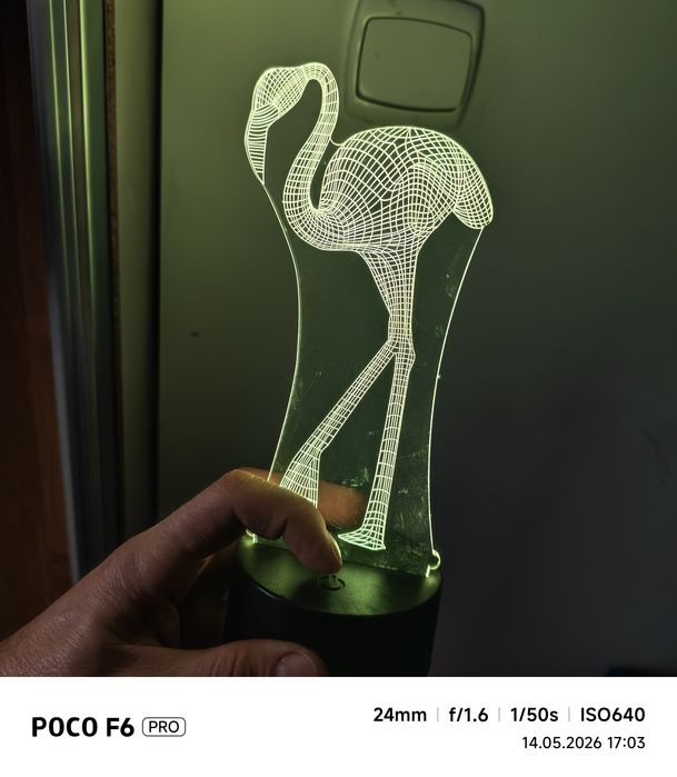 Lampka nocna 3D LED Flaming – 16 kolorów, Pilot | Stan BDB