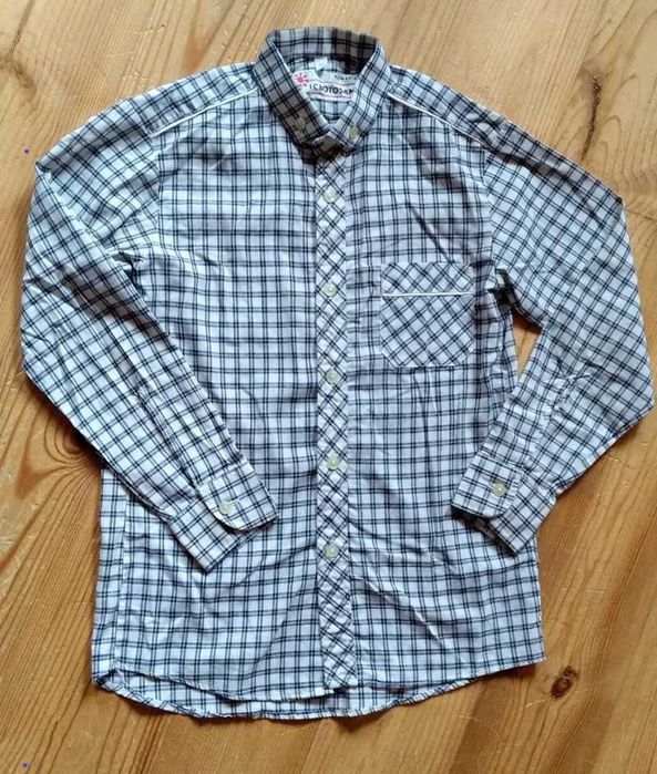 Хлопковая школьная рубашка на мальчика размер 32