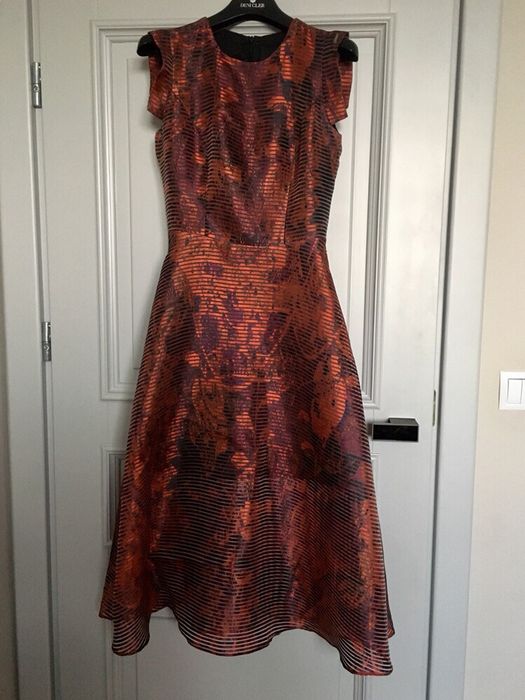 OKAZJA sukienka czerwona jedyna Evening Simple XS 34 Massimo Dutti