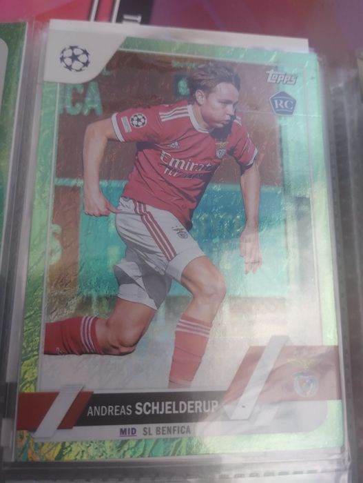 Topps chrome 2022-23 refractor green chrome Andreas schjelderup benfic