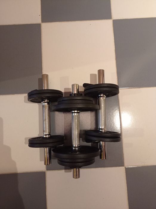 Hantle gryfy zestaw żeliwne obciążenie Decathlon