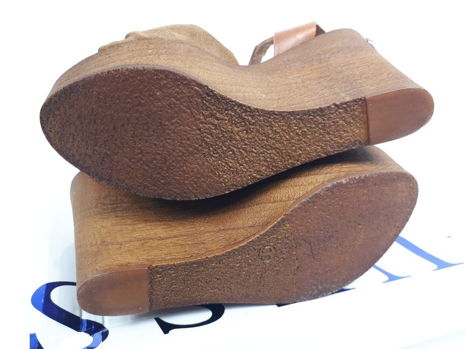 Nowe sandały GUESS zamszowe koturn platforma 38 oryginał