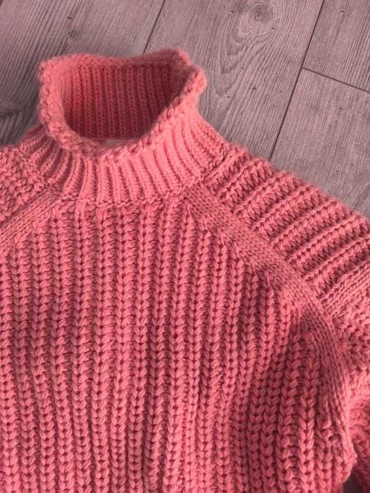 Sweter golf półgolf morelowy koralowy róż H&M Rozm. XS